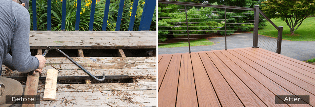 deck remodeling before and after